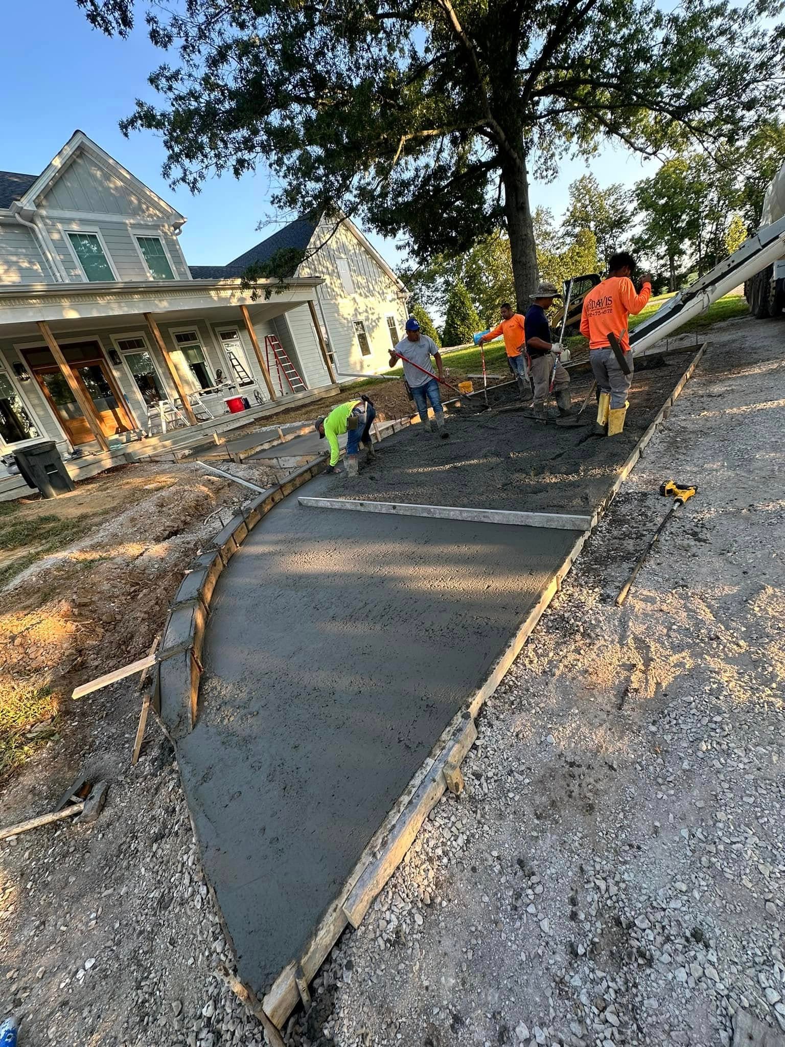 Beautiful stamped concrete driveway